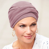 Belle Madame Tulband-Muts+Sjaal Beanie With Loop Rose Style 980-15.