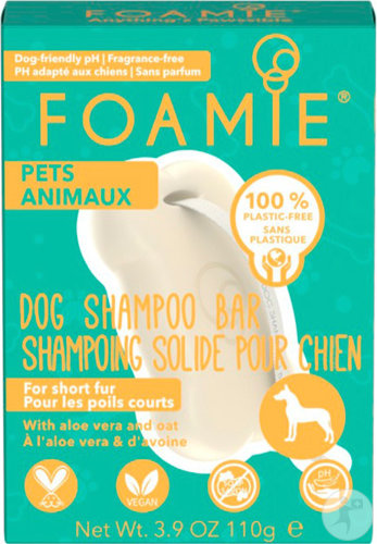 Foamie Dog Shampoo Bar Aloë Vera&Haver voor Korte Vacht.